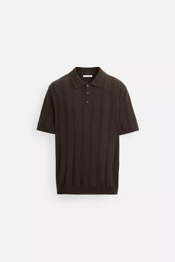 RIBBED KNIT POLO SHIRT | Zara US