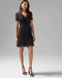 Short-Sleeve Lace Dress | White House Black Market