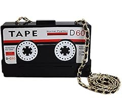 QZUnique Tape Shaped Shoulder Bag Radio Recorder PU Crossbody Bag Women's Retro Evening Bag Handb... | Amazon (US)