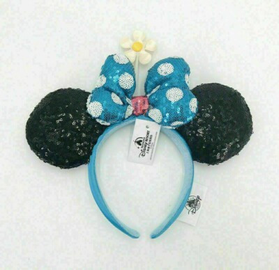 New Disney Parks 2020 Blue White Polka Dot Daisy Minnie Mickey Ears Headband  | eBay | eBay US