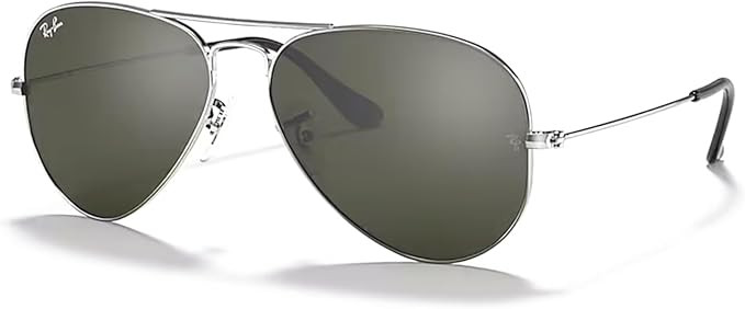 Ray-Ban RB3025 Metal Aviator Sunglasses For Men For Women + BUNDLE with Designer iWear Eyewear Ca... | Amazon (US)