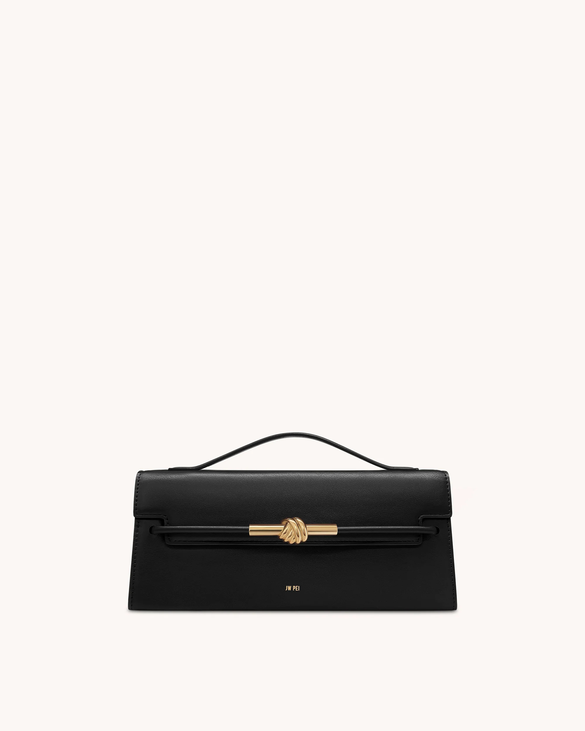 Lena Metal Rope Knot Top Handle Bag - Black | JW PEI US