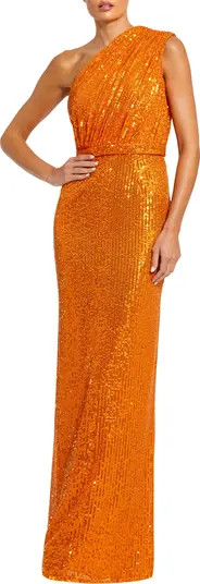 Mac Duggal Sequin One-Shoulder Column Gown | Nordstrom | Nordstrom