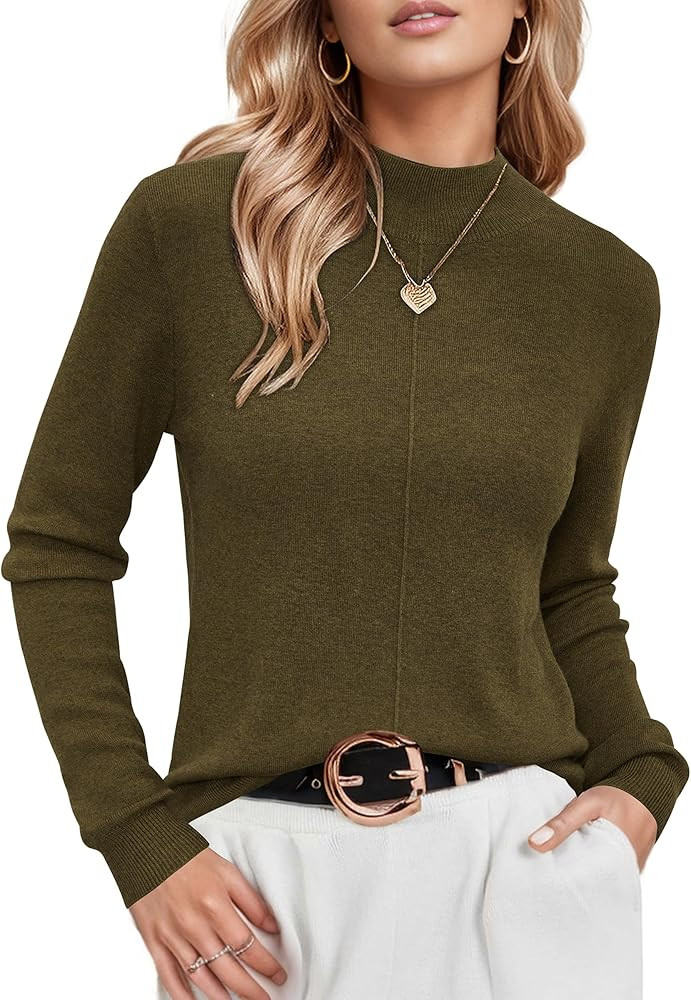Arach&Cloz Women 2024 Fall Wool Blended Mock Neck Sleeveless Sweater Vest Business Casual Knit To... | Amazon (US)