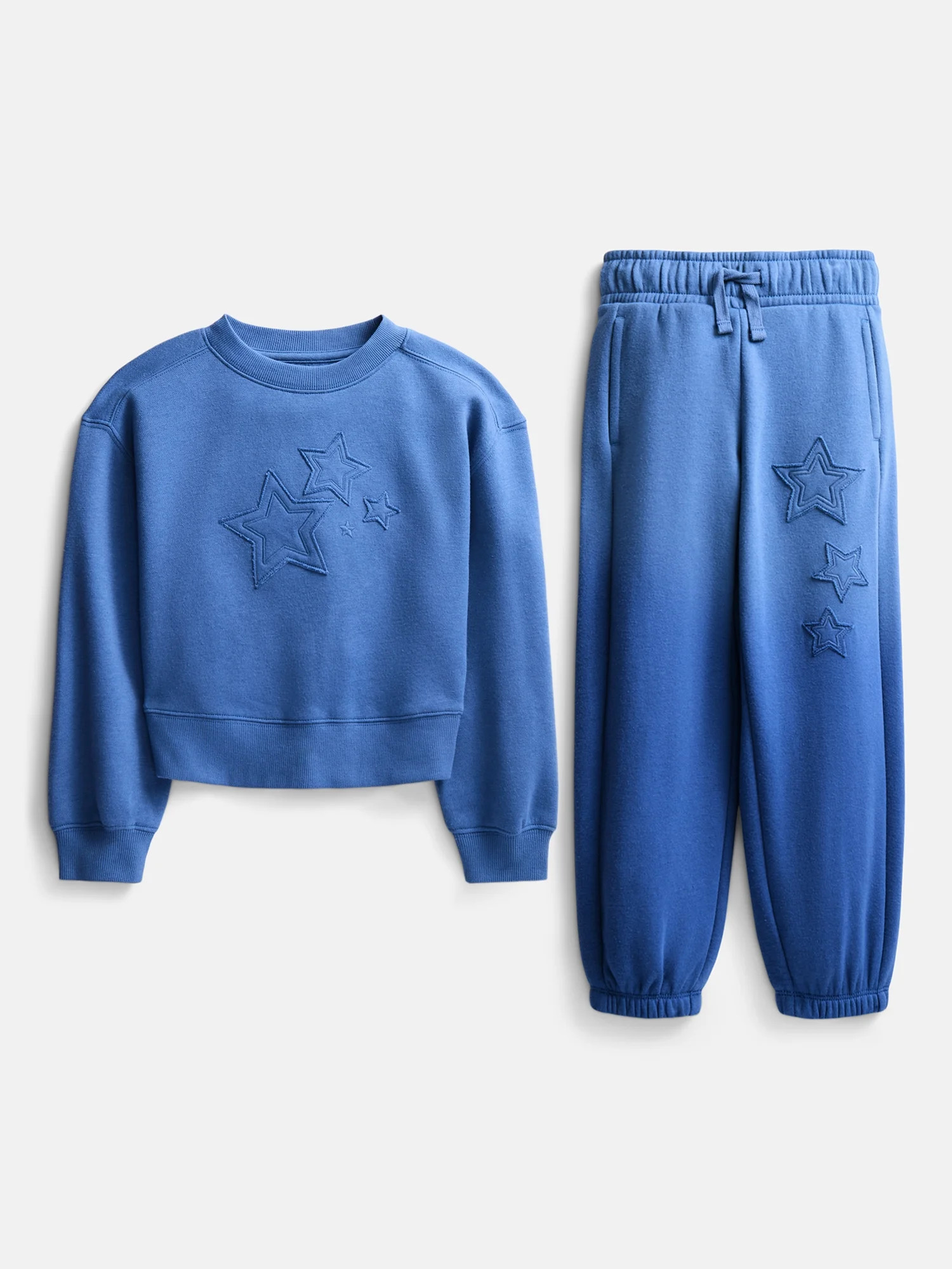 Wonder Nation Girls Fleece Sweatshirt and Joggers Set, 2 Piece, Sizes 4-18 & Plus | Walmart (US)