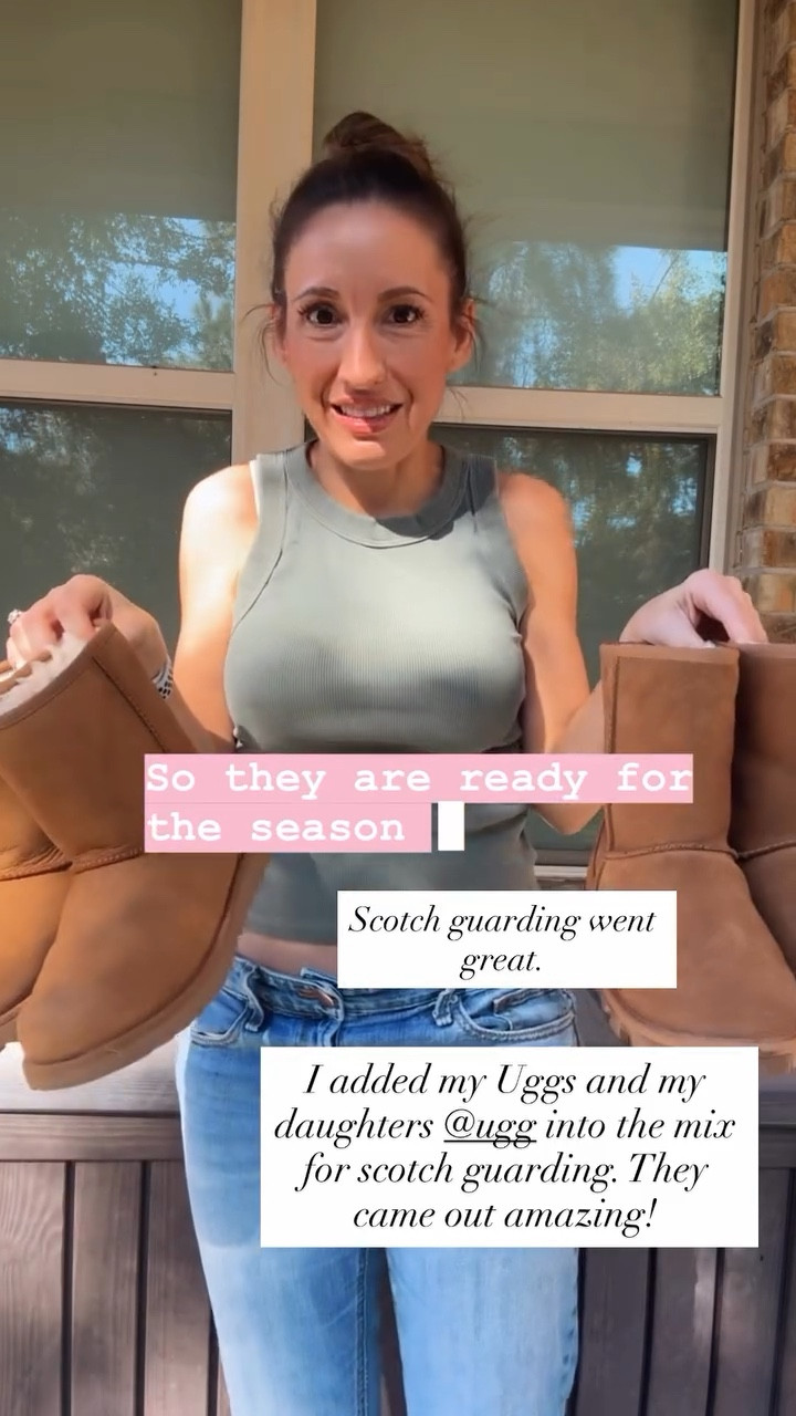 ScotchGard season is going strong. 
ScotchGarding my Ugg boots, my daughter’s Ugg boots, and the Yeti Camino 20 in Cape Taupe. 
I love this! 
Tank top is Old Navy. Runs tts. 
Jeans are Old Navy. They run big. Size down. 
Petite style 
Petite outfit 

#LTKstorytime #LTKmomlife #LTKFindsUnder100
