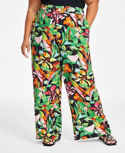 Plus Size High-Rise Wide-Leg Pants, Exclusively at Macy's | Macy's