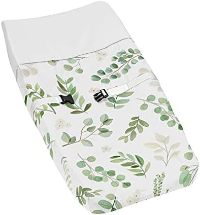 Sweet Jojo Designs Floral Leaf Girl Baby Nursery Changing Pad Cover - Green and White Boho Waterc... | Amazon (US)