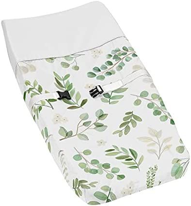 Sweet Jojo Designs Floral Leaf Girl Baby Nursery Changing Pad Cover - Green and White Boho Waterc... | Amazon (US)