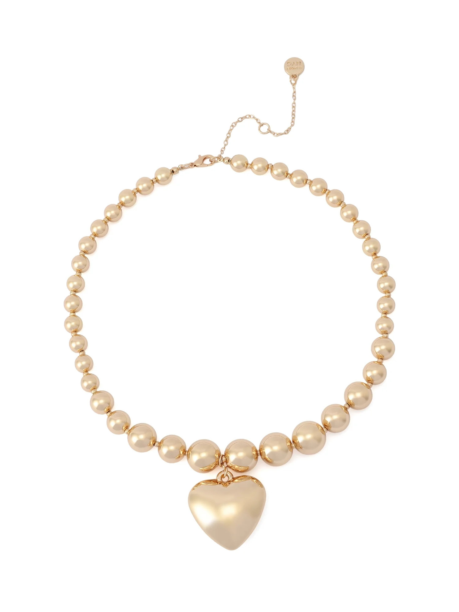 Madden NYC Women's Fashion Gold-Tone Puffy Heart Pendant Necklace | Walmart (US)