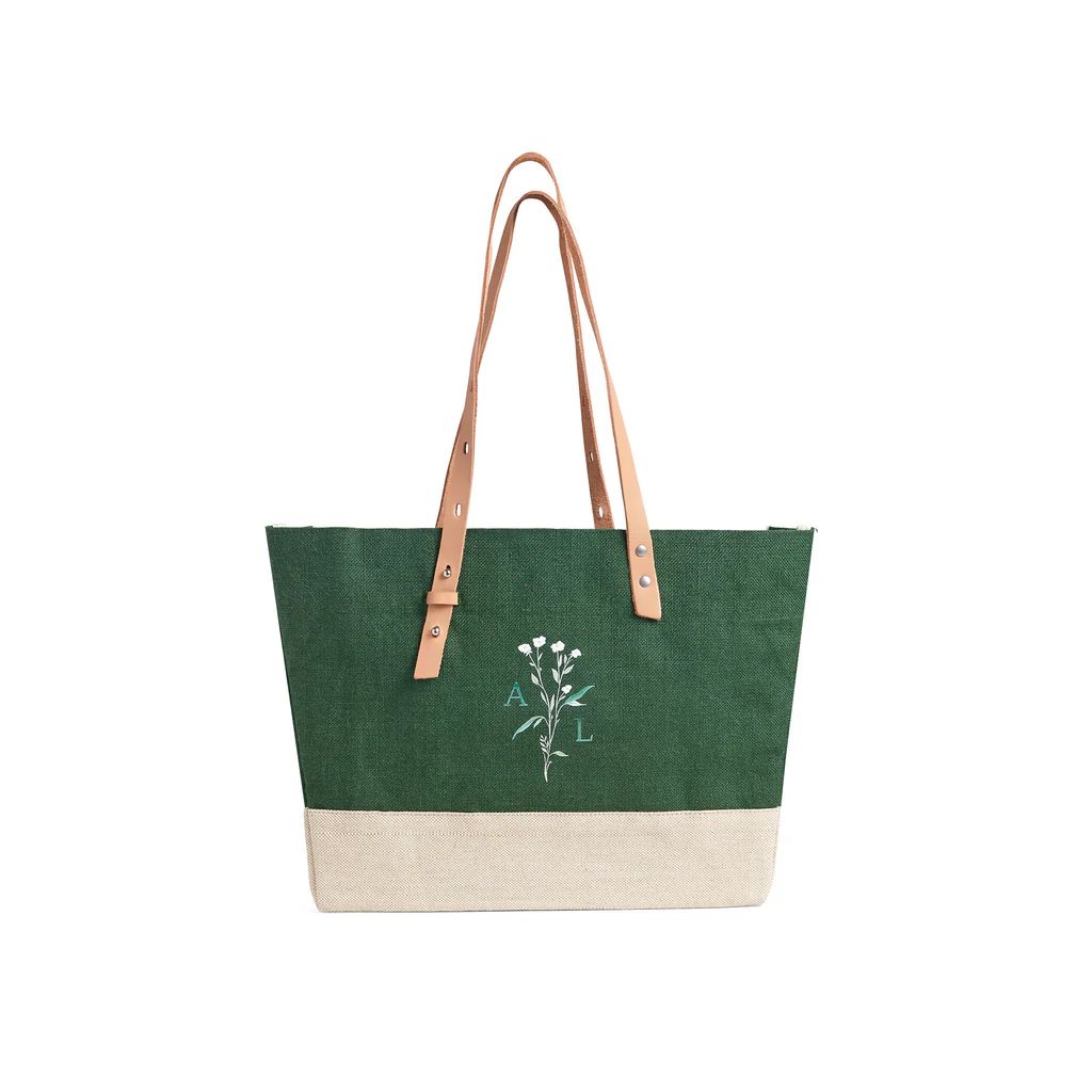 Shoulder Market Bag in Field Green Wildflower by Amy Logsdon | Apolis