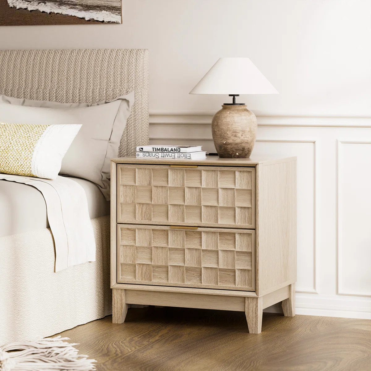 Valdean 21" W Modern Wood Drawer Nightstand with Storage Drawer and USB Charging Port | Wayfair North America