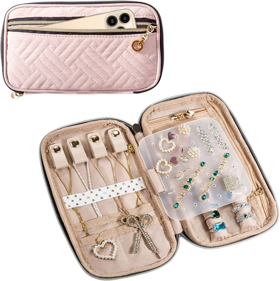 SFYBYHEART Travel Jewelry Organizer Case, Jewelry Travel Bags for Women, Small Travel Jewelry Cas... | Amazon (US)