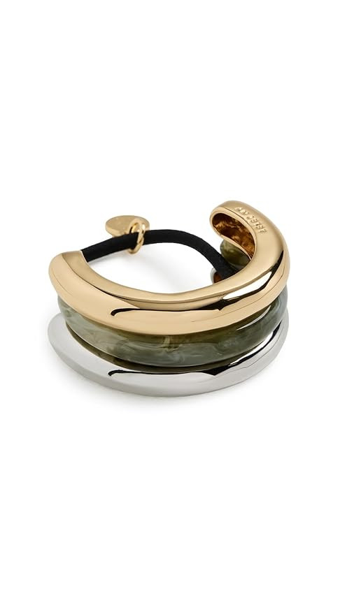 LELET NY Women's Anya Mixed Metal Marble Pony Cuff, Olive, One Size | Amazon (US)