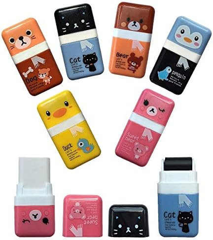 Pencil Erasers,Pencil Eraser Shaving Roller Case for Easy Pick Up and Removal | Animal Themed Cut... | Amazon (US)