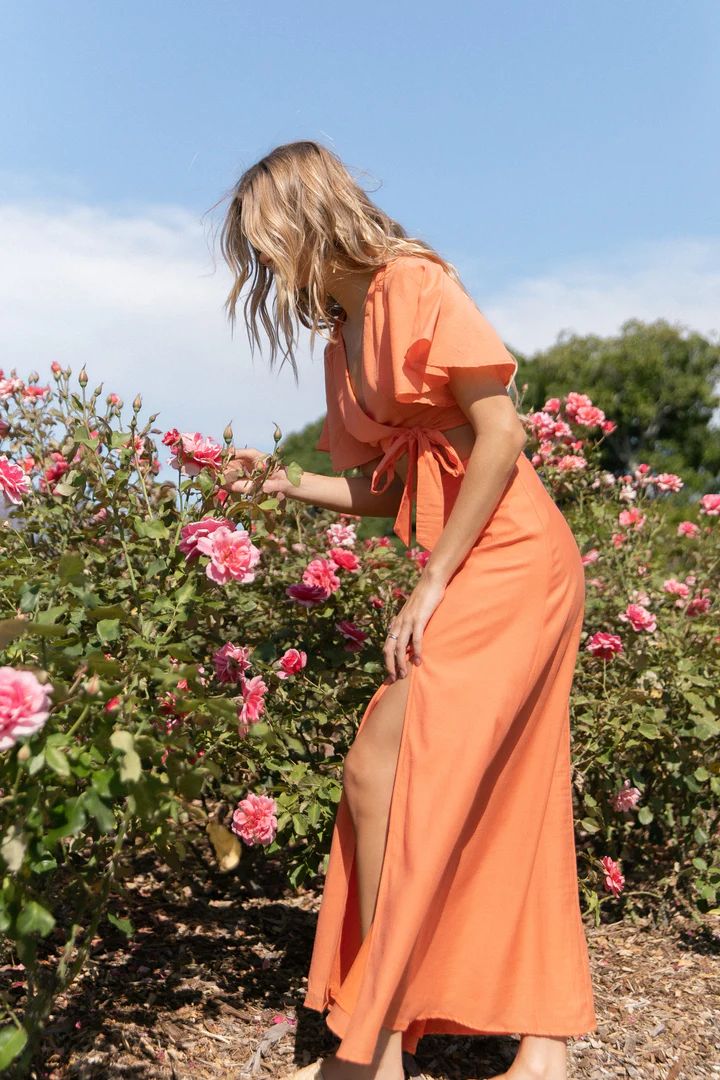 Alaia Wrap Skirt Two Piece Set - Orange Sorbet | Petal & Pup (US)