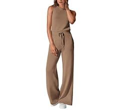 PRETTYGARDEN Womens Jumpsuits Summer Casual One Piece Outfits Sleeveless Wide Leg Long Pants Romp... | Amazon (US)