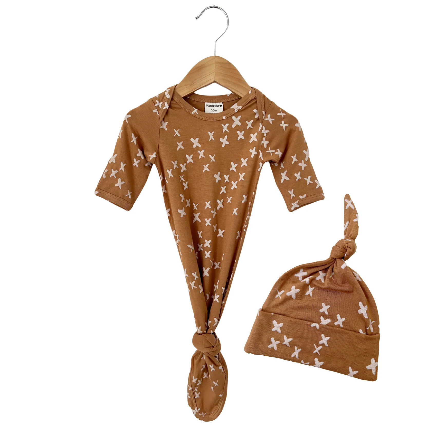 Knotted Gown & Hat Set, Nutmeg Kisses | SpearmintLOVE