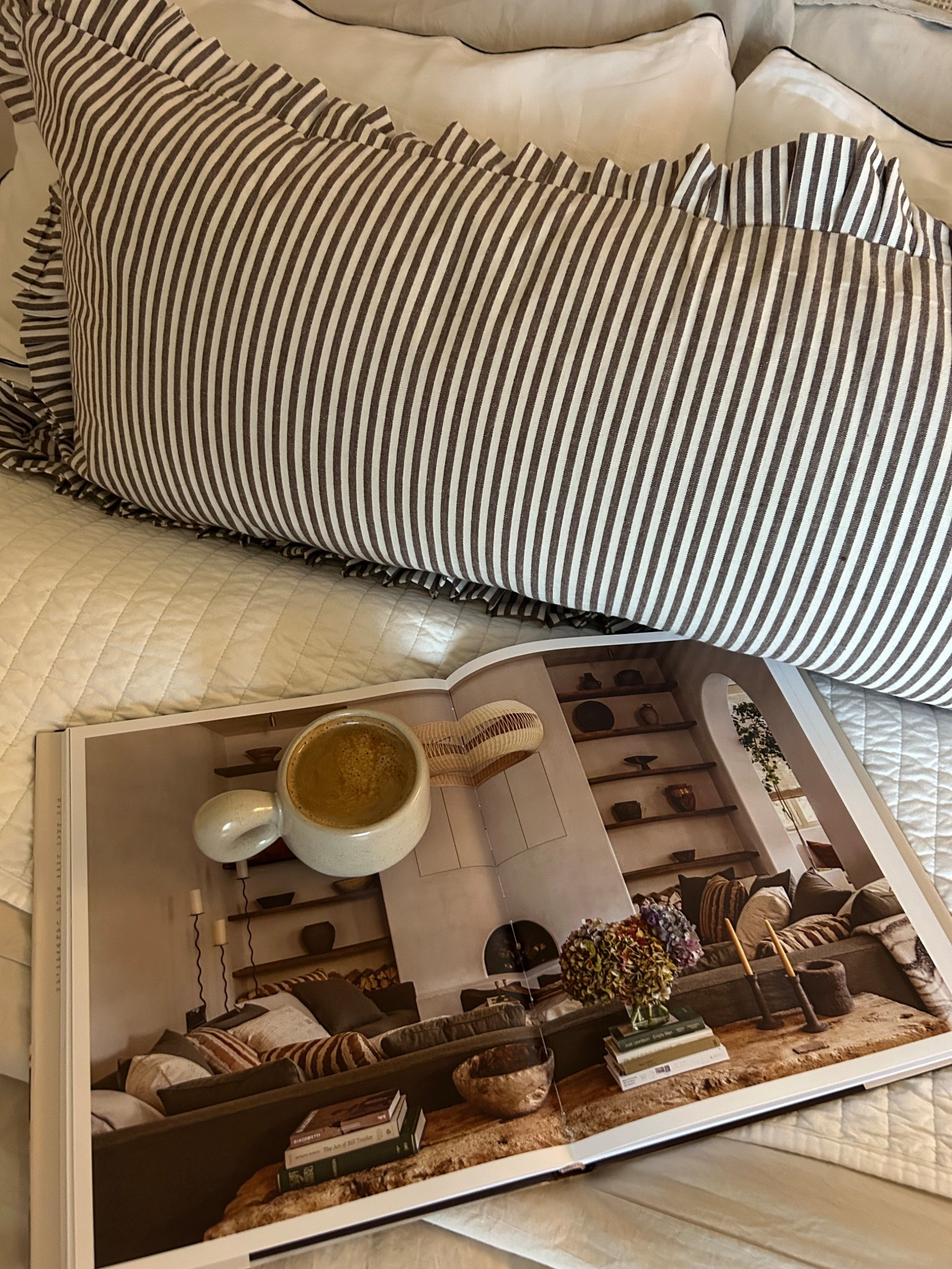 Loving my new striped pillow cover! 

#LTKHome #LTKSaleAlert
