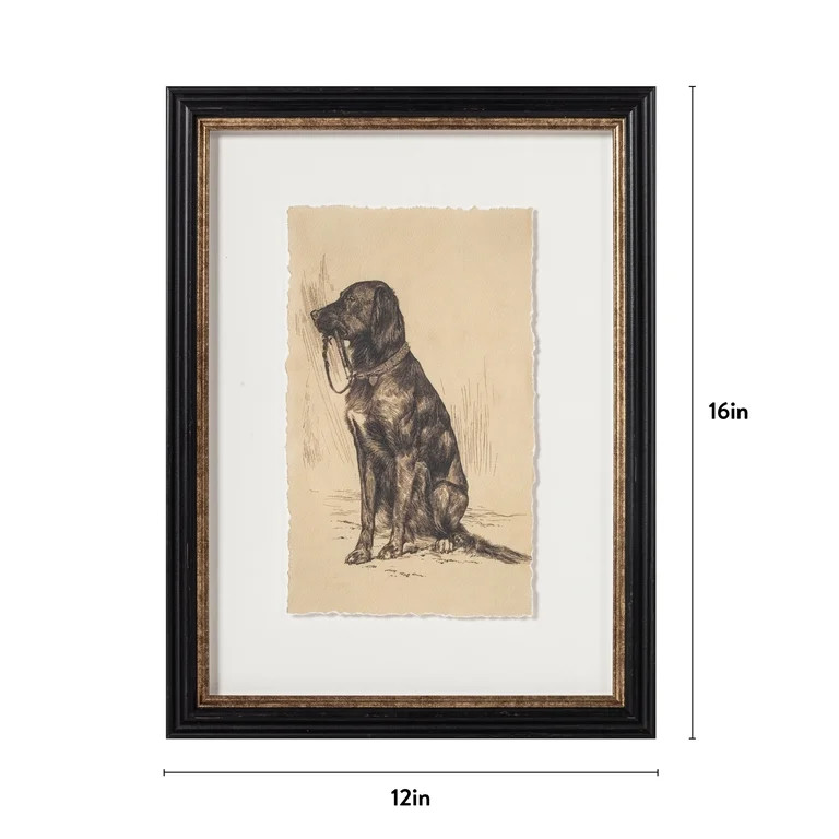My Texas House Leashed Lab Sepia Two-Tone Framed Under Glass Wall Art 12x16 | Walmart (US)