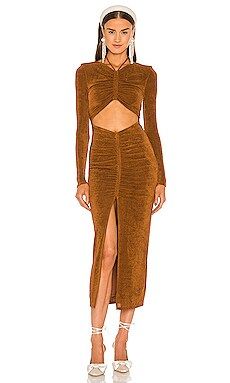 Lovers and Friends Helena Midi Dress in Copper from Revolve.com | Revolve Clothing (Global)