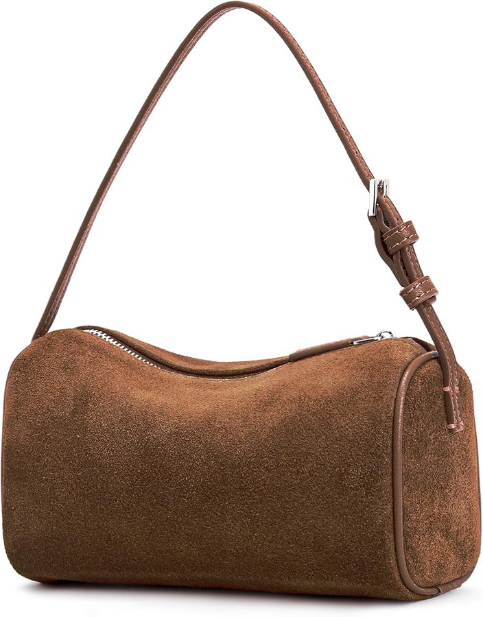 Genuine Leather Crossbody Bag for Women: Small Barrel Purse for Ladies - Designer Hobo Bags Shoul... | Amazon (US)