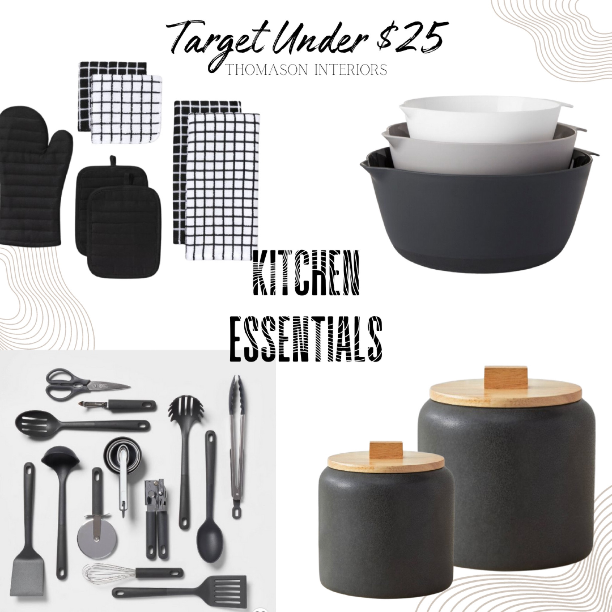 Here are some kitchen essentials all under $25, Target has some great kitchen products that are budget friendly too #modern #kitchen #style

#LTKunder50 #LTKstyletip #LTKhome