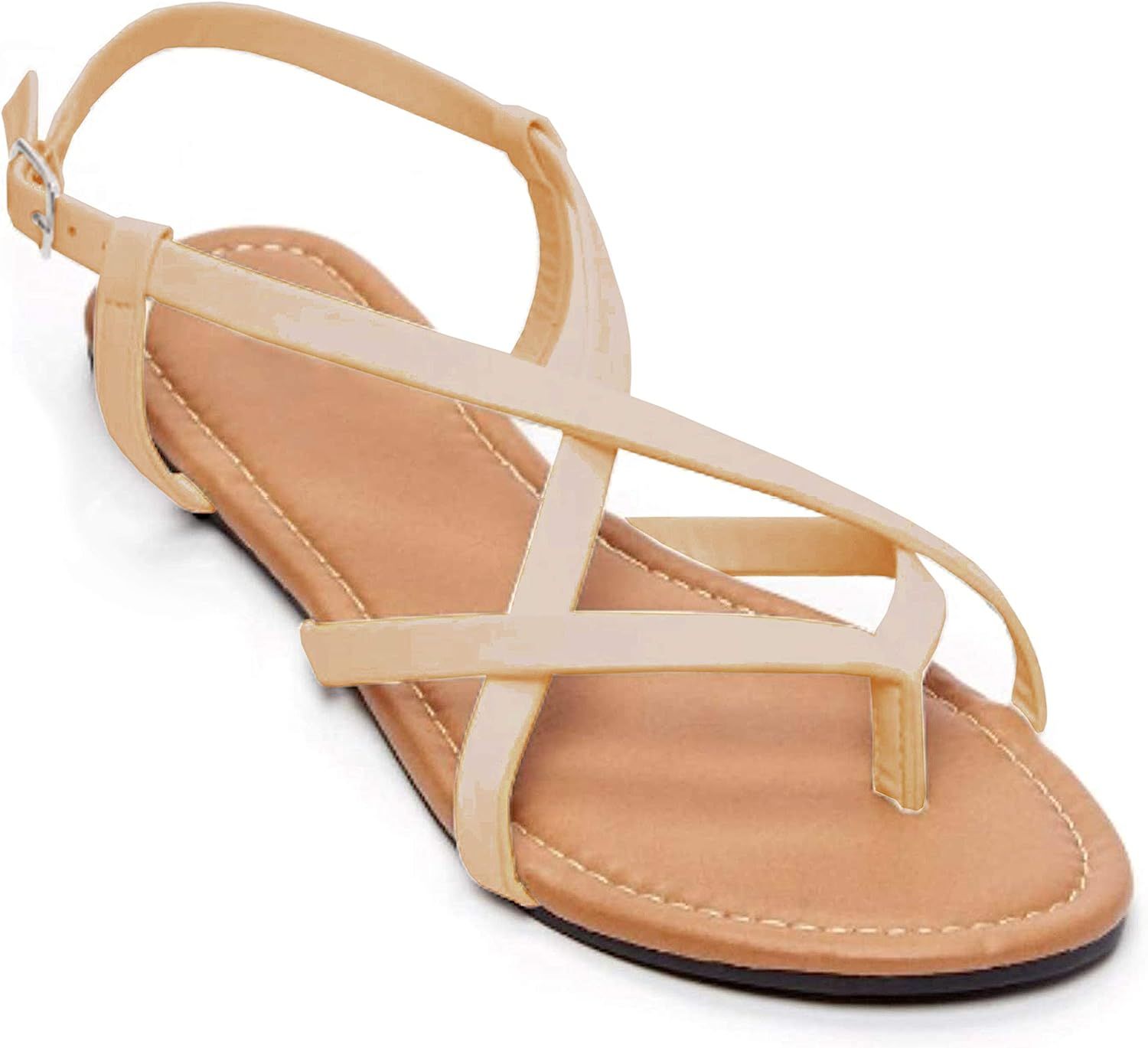 Charles Albert Gladiator Sandals for Women, Ankle Strap Travel Flip Flops | Amazon (US)