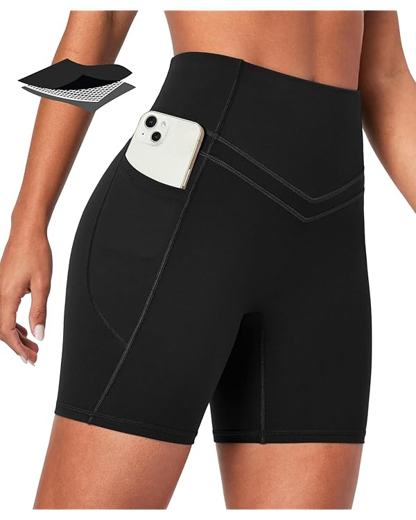 IUGA Compression Biker Shorts Women Tummy Control with Pockets Workout Shorts High Waisted Yoga R... | Amazon (US)
