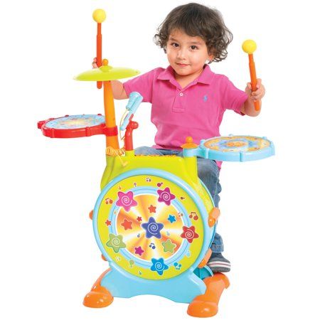 Best Choice Products Kids Electronic Toy Drum Set with Adjustable Sing-along Microphone and Stool | Walmart (US)