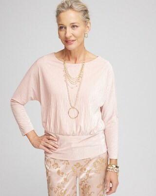 Crinkle Velvet Banded Hem Top | Chico's