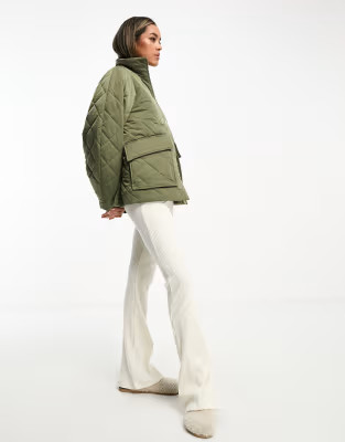 & Other Stories padded quilted jacket in khaki | ASOS (Global)