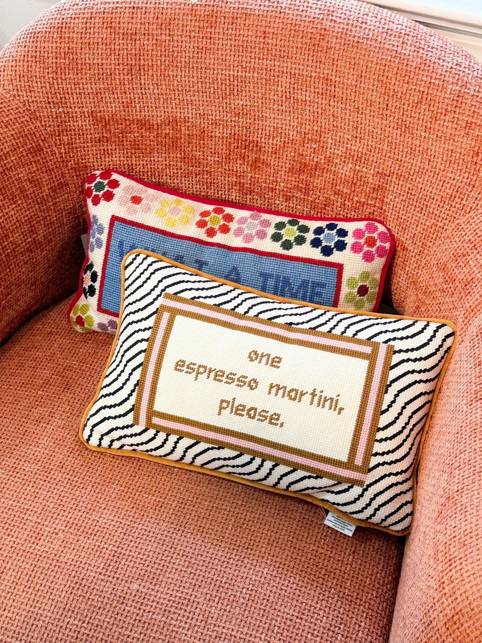 Needlepoint pillows are such a fun way to add personality to a room. I love mixing them in with more classic pieces for a collected look that doesn’t feel too serious.

needlepoint pillows, decorative pillows, accent pillows, patterned pillows, colorful home decor, living room decor, bedroom decor, traditional decor, home accessories, girlonthehudson

#LTKSeasonal #LTKHome #LTKdayinmylife