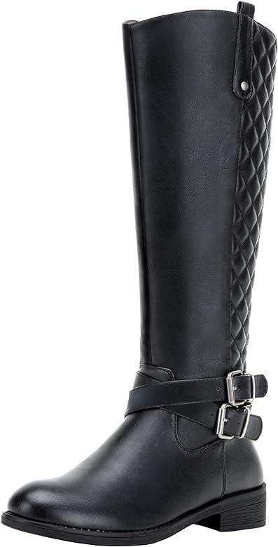Vepose Women's 49 Riding Boots Knee High Boots+Buckle Calf Boot | Amazon (US)