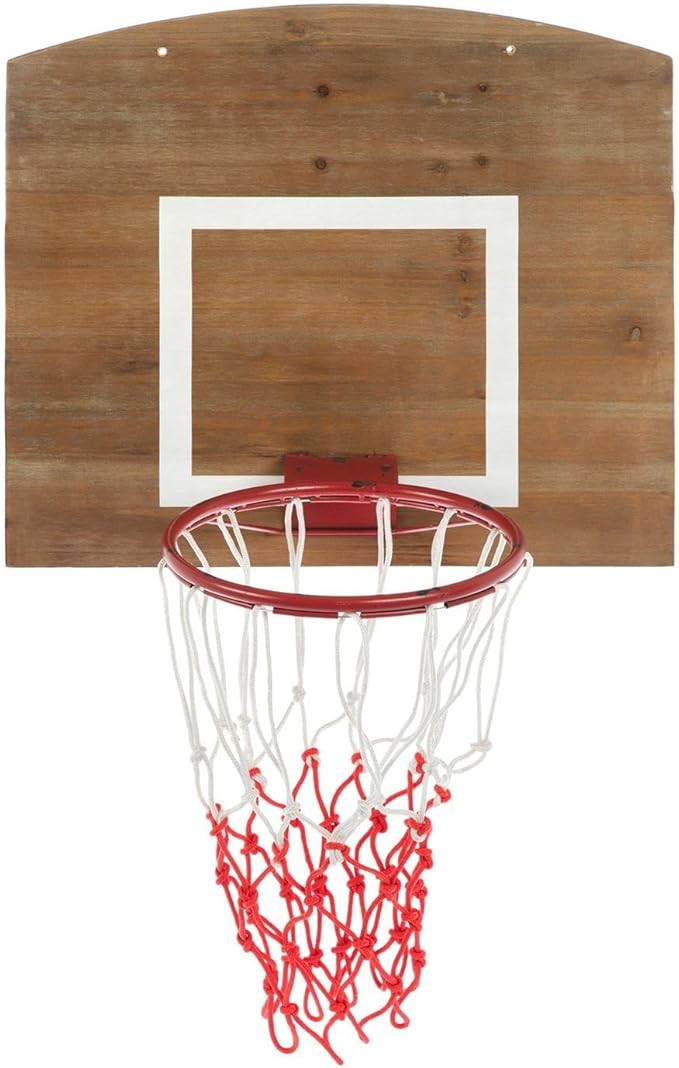 Hobby Lobby Basketball Hoop Wall Decor, Wood and Metal, 35.5 x 23.56 inches, Brown and Red, 20 lb... | Amazon (US)