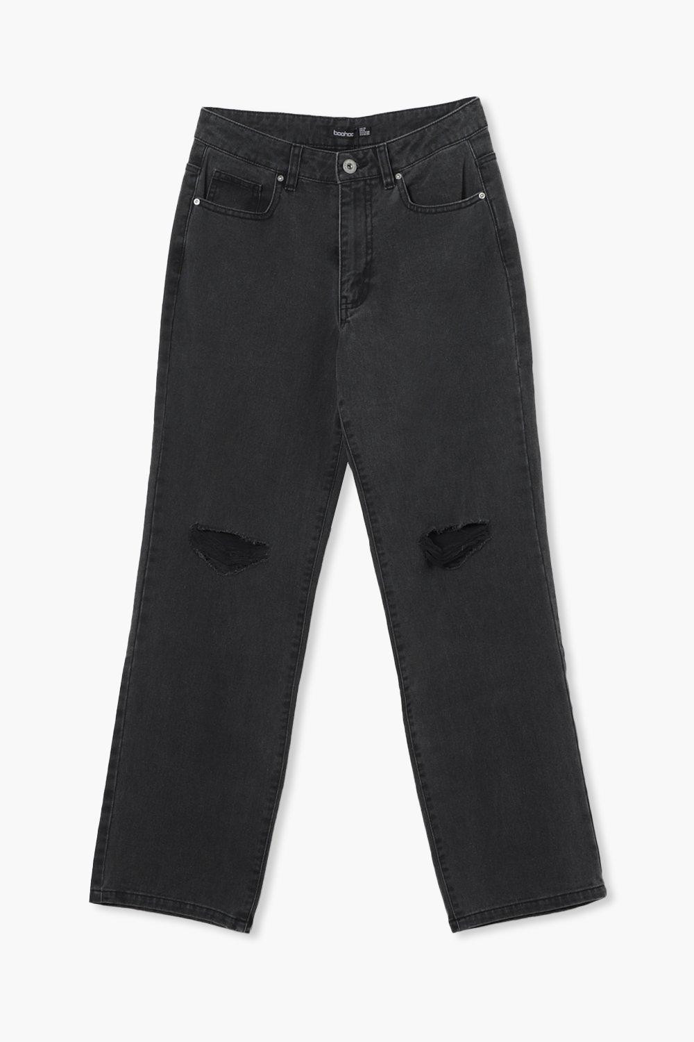 Mid Rise Ripped Knee Dad Jeans | Boohoo.com (US & CA)