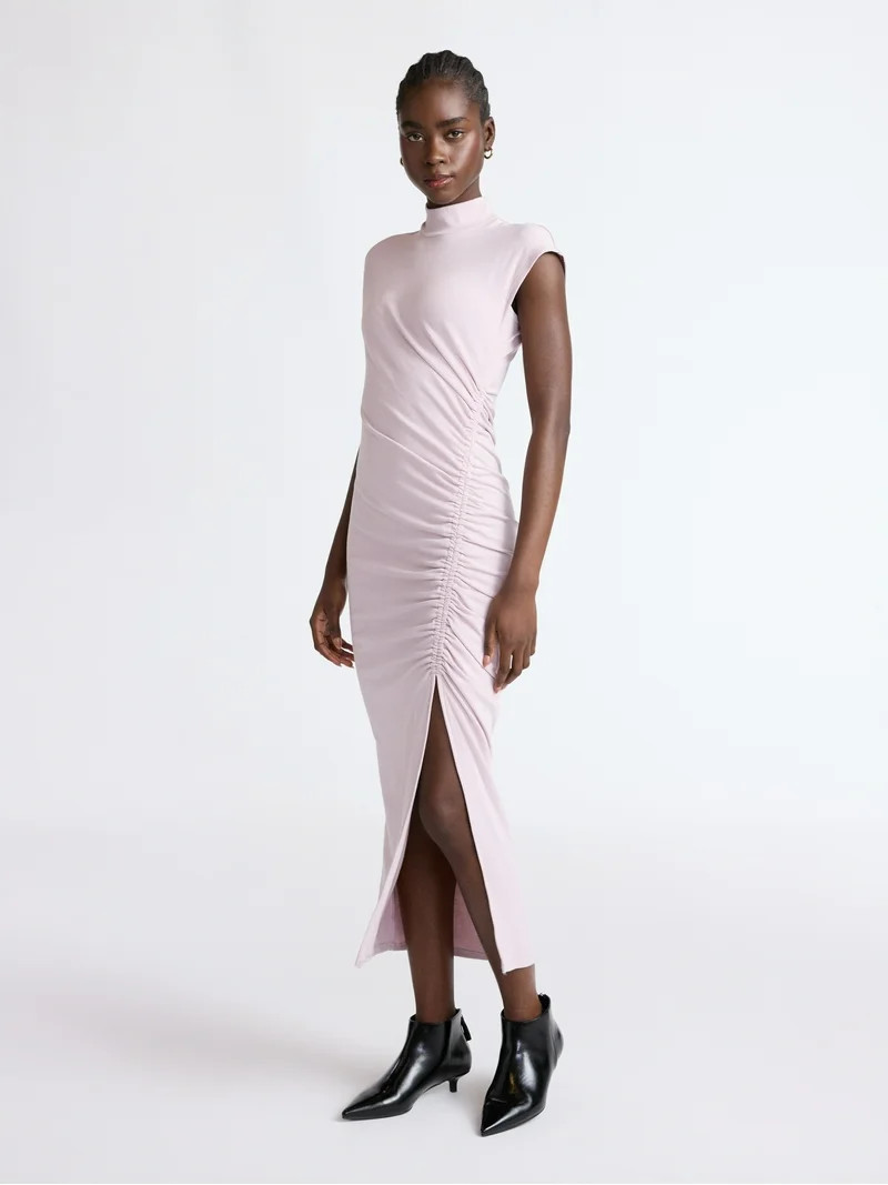 Scoop Women’s Jersey Knit Maxi Dress with Side Ruching, Sizes XS-XXL | Walmart (US)