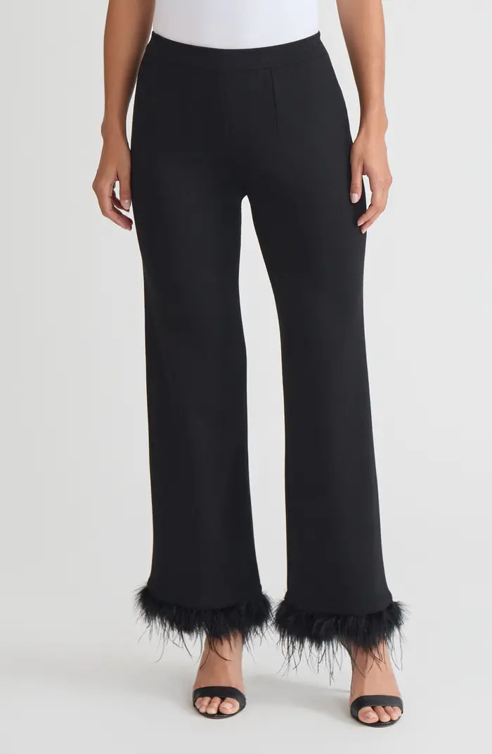 Wide-Leg Soft Knit Feather Pants | Nordstrom