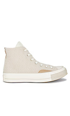 Converse Chuck 70 Cozy Utility Sneaker in Desert Sand, Nomad Khaki, & Egret from Revolve.com | Revolve Clothing (Global)