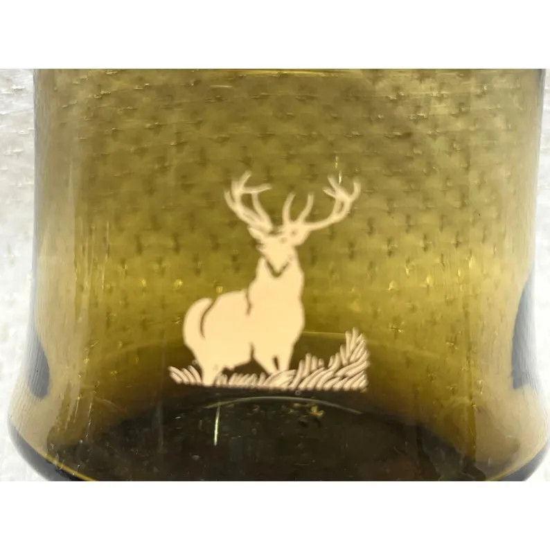 Set Of Four (4) Libbey Tawny Impromptu Smoke Brown Glass Tumblers Deer Motif | Etsy (US)