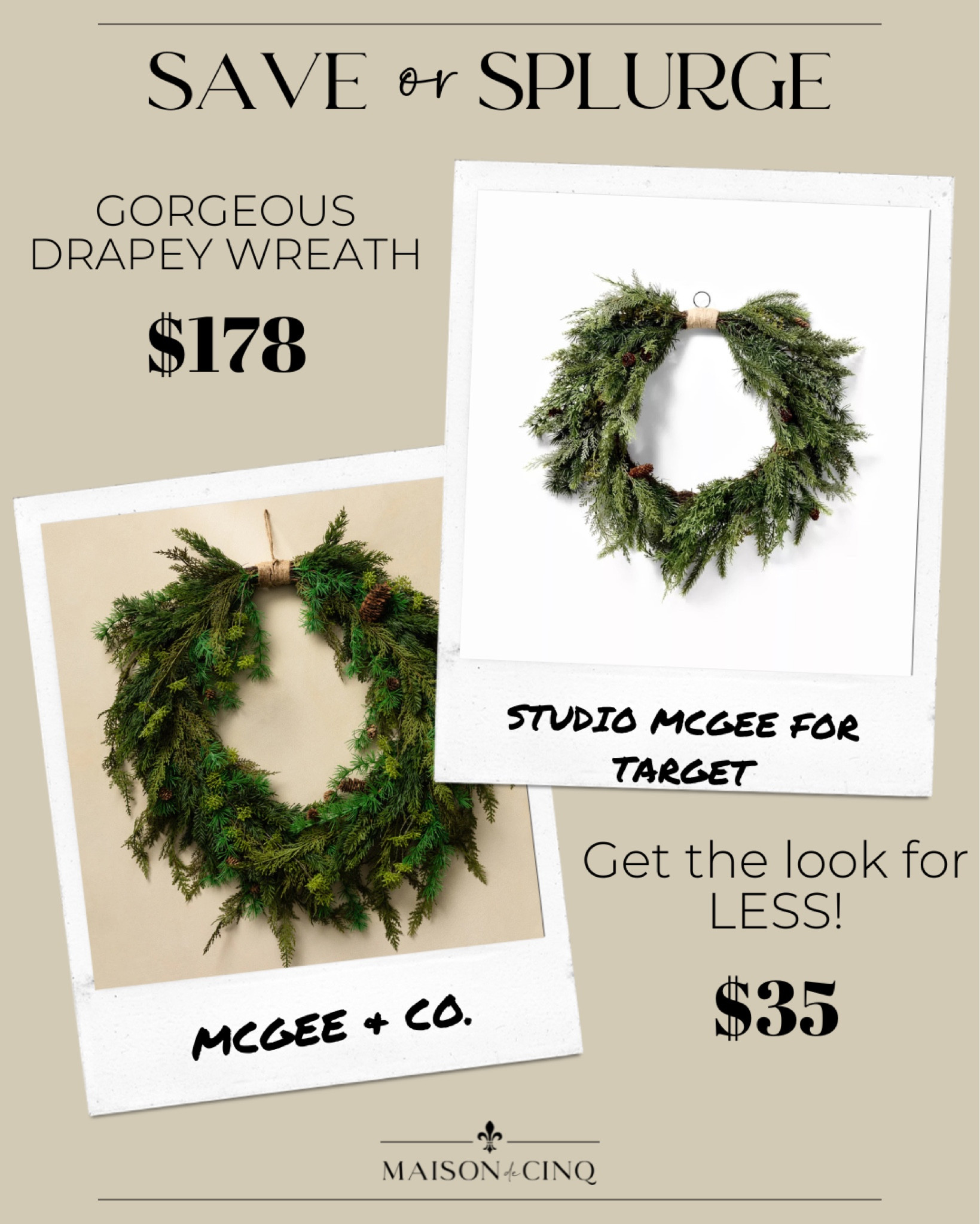 New Studio McGee for Target wreath is in stock! And sooo similar to the McGee one for a fraction of the price!! Get it before it’s gone!

Home decor, holiday decor, Christmas decor 

#LTKHome #LTKHoliday #LTKFindsUnder50
