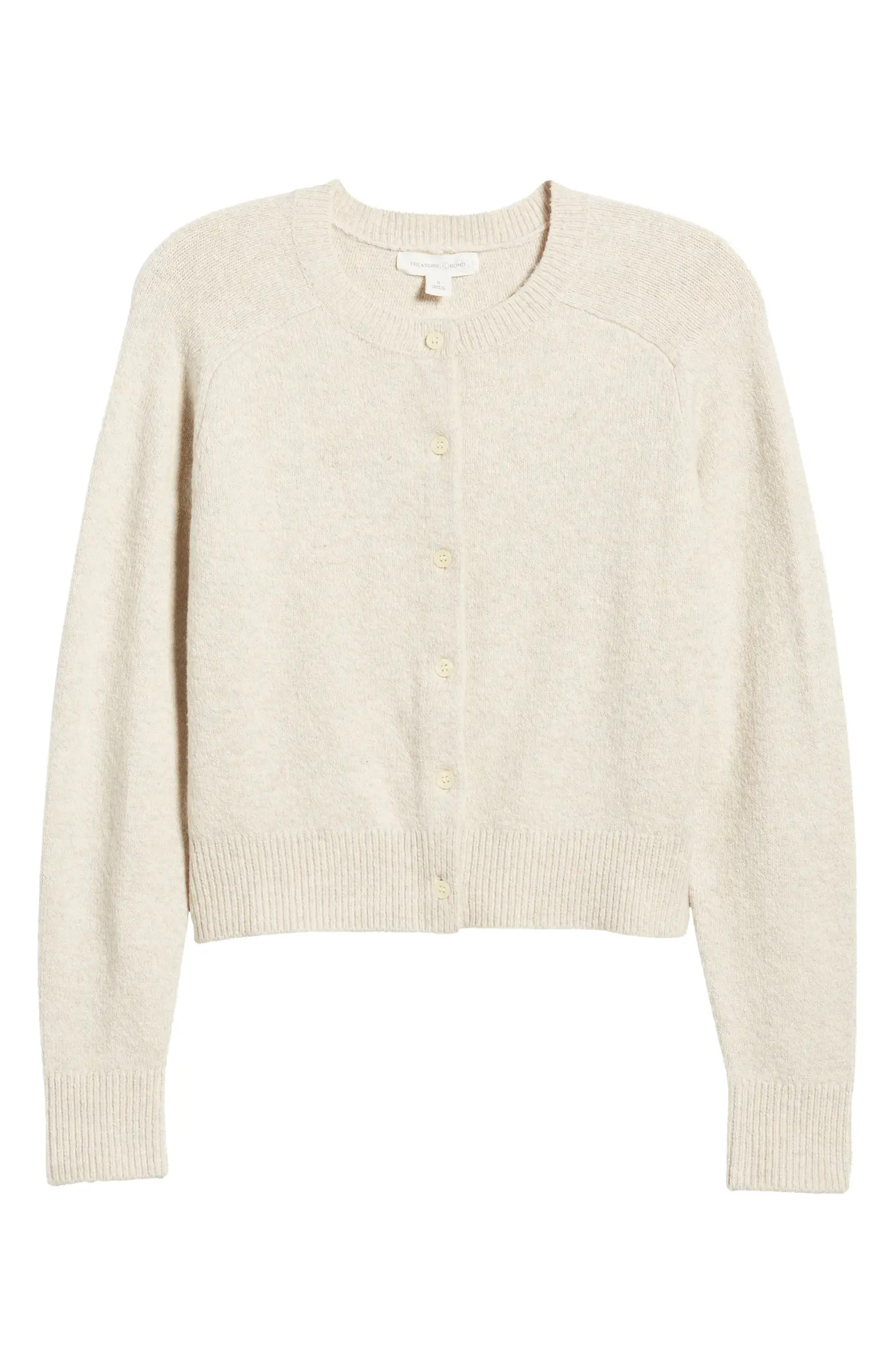 Crewneck Cotton Blend Cardigan | Nordstrom