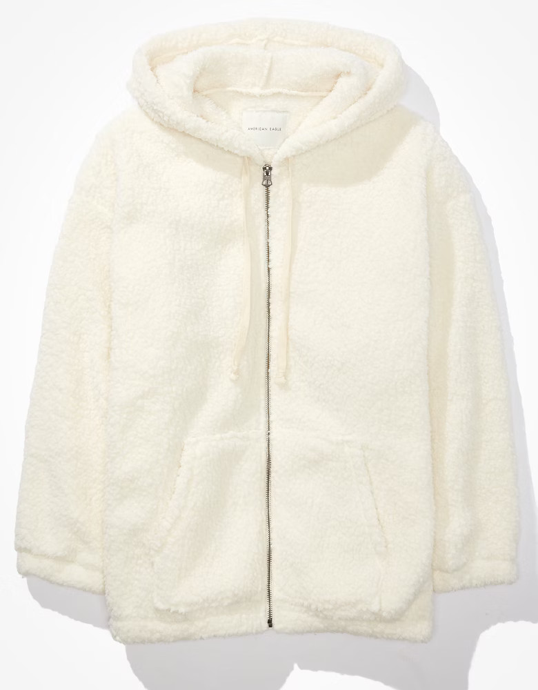 AE Sherpa Zip Up Hoodie | American Eagle Outfitters (US & CA)