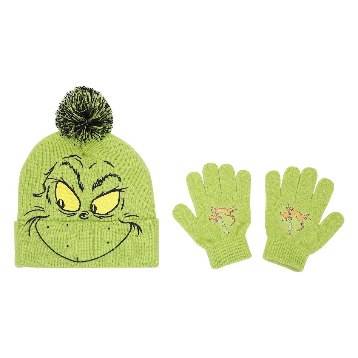 The Grinch Youth Character Cuffed Beanie and Gloves Set | Target
