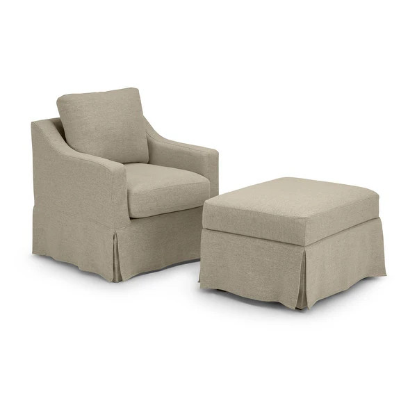 Bush Home Harper Swivel Accent Chair and Ottoman with Slipcovers - 29.13" W x 30.83" D x 36.22" H... | Bed Bath & Beyond