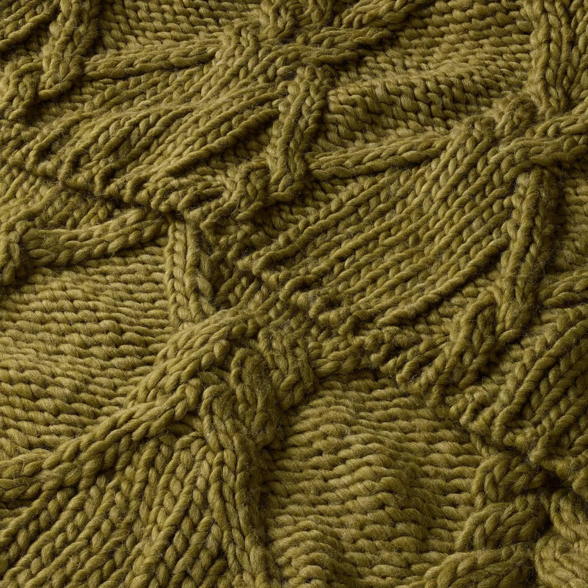 Cable Knit Throw Blanket Green - Hearth & Hand™ with Magnolia | Target