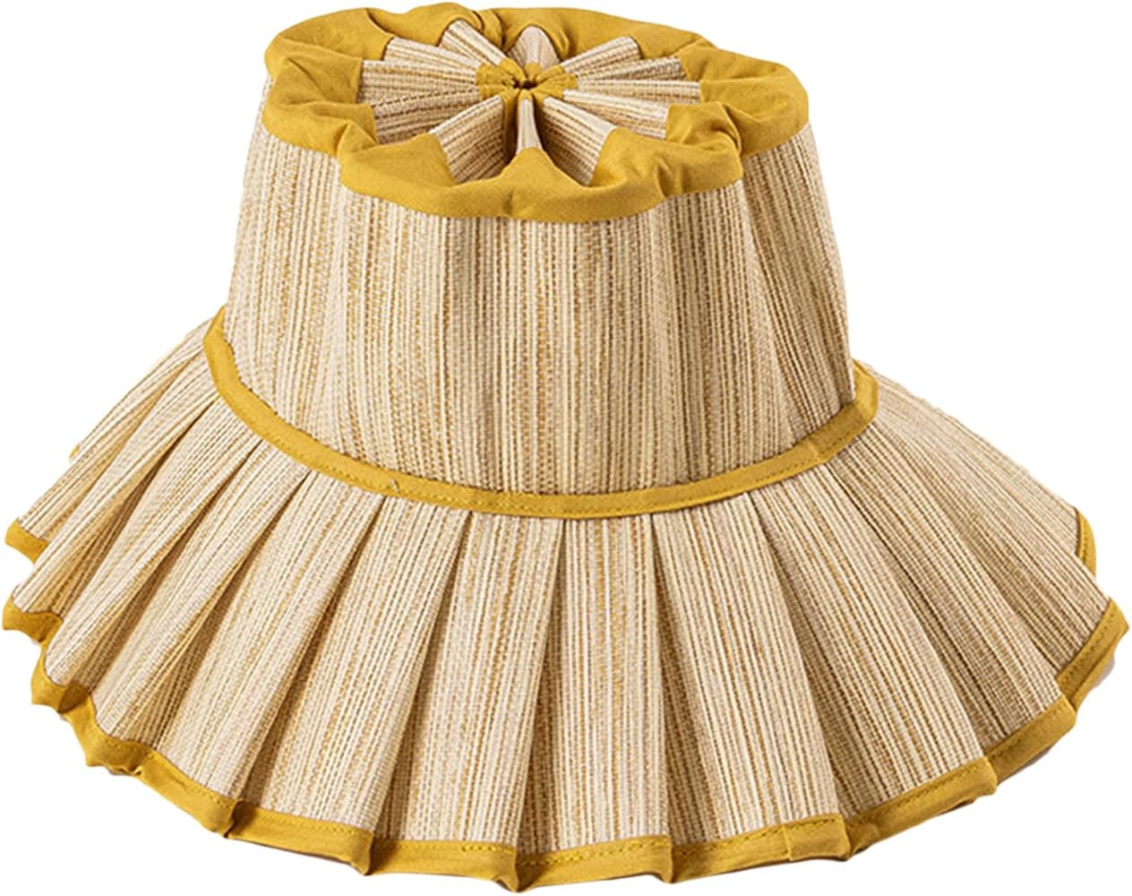 Trendy Unisex Fashion Summer Vacation Beach for Sun Straw Bucket Jazz Hat Cowboy Breathable Hat S... | Amazon (US)