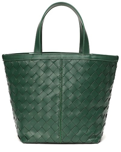 Woven Leather Top-Handle Shoulder Bag | Gilt & Gilt City