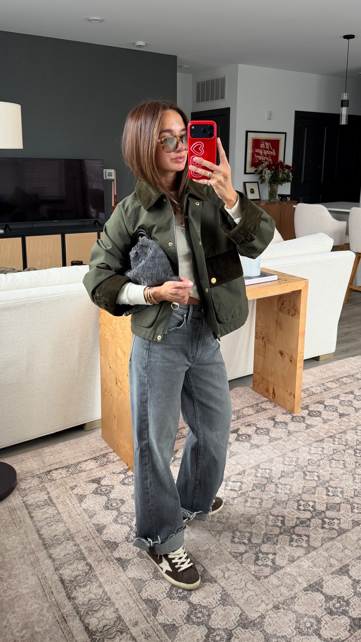 US 4 jacket and 24 jeans! I cut them at home