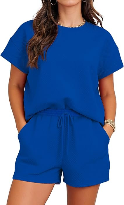 Womens Sets 2 Piece Outfits Sweatsuits Casual Lounge Jogger Sets Sweat Shorts Set Travel Matching... | Amazon (US)